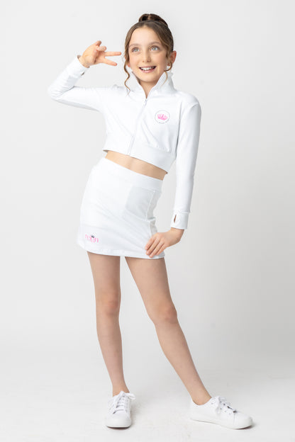 Youth REIGN Essentials White Athletic Skirt