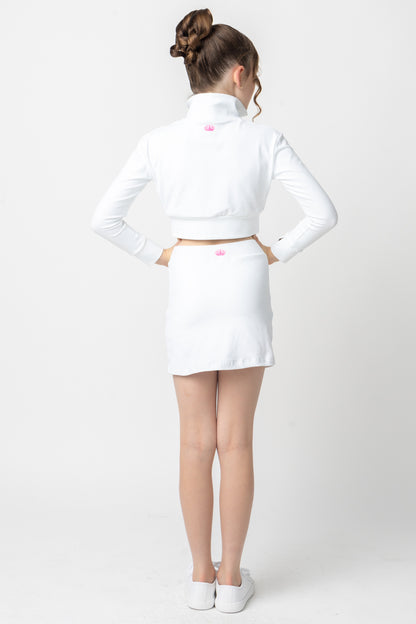 Youth REIGN Essentials White Athletic Skirt