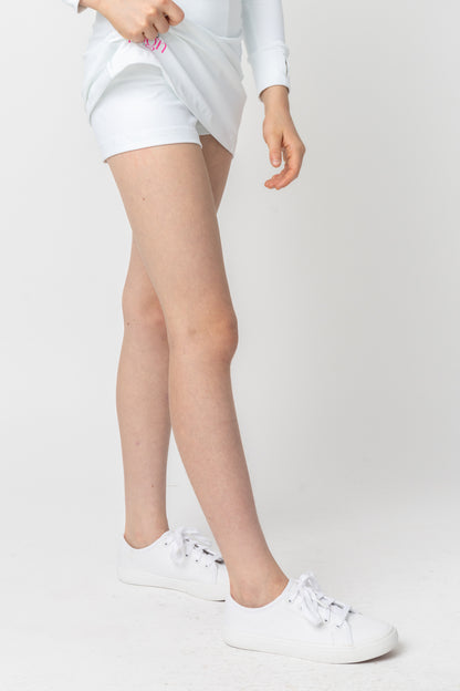 Youth REIGN Essentials White Athletic Skirt