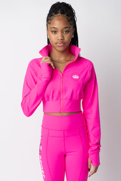 Women's REIGN Essentials Cropped Hot Pink Jacket