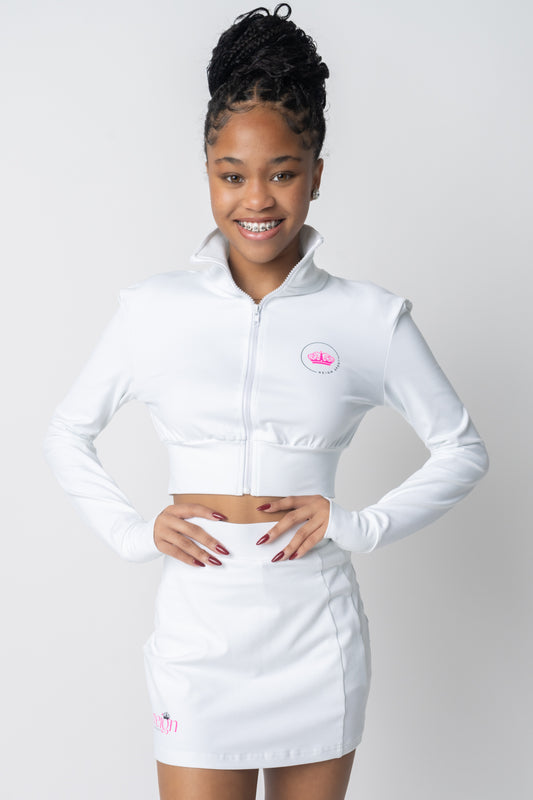 Women's REIGN Essentials White Cropped Jacket