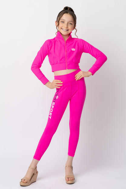 Youth REIGN Essentials Cropped Hot Pink Jacket