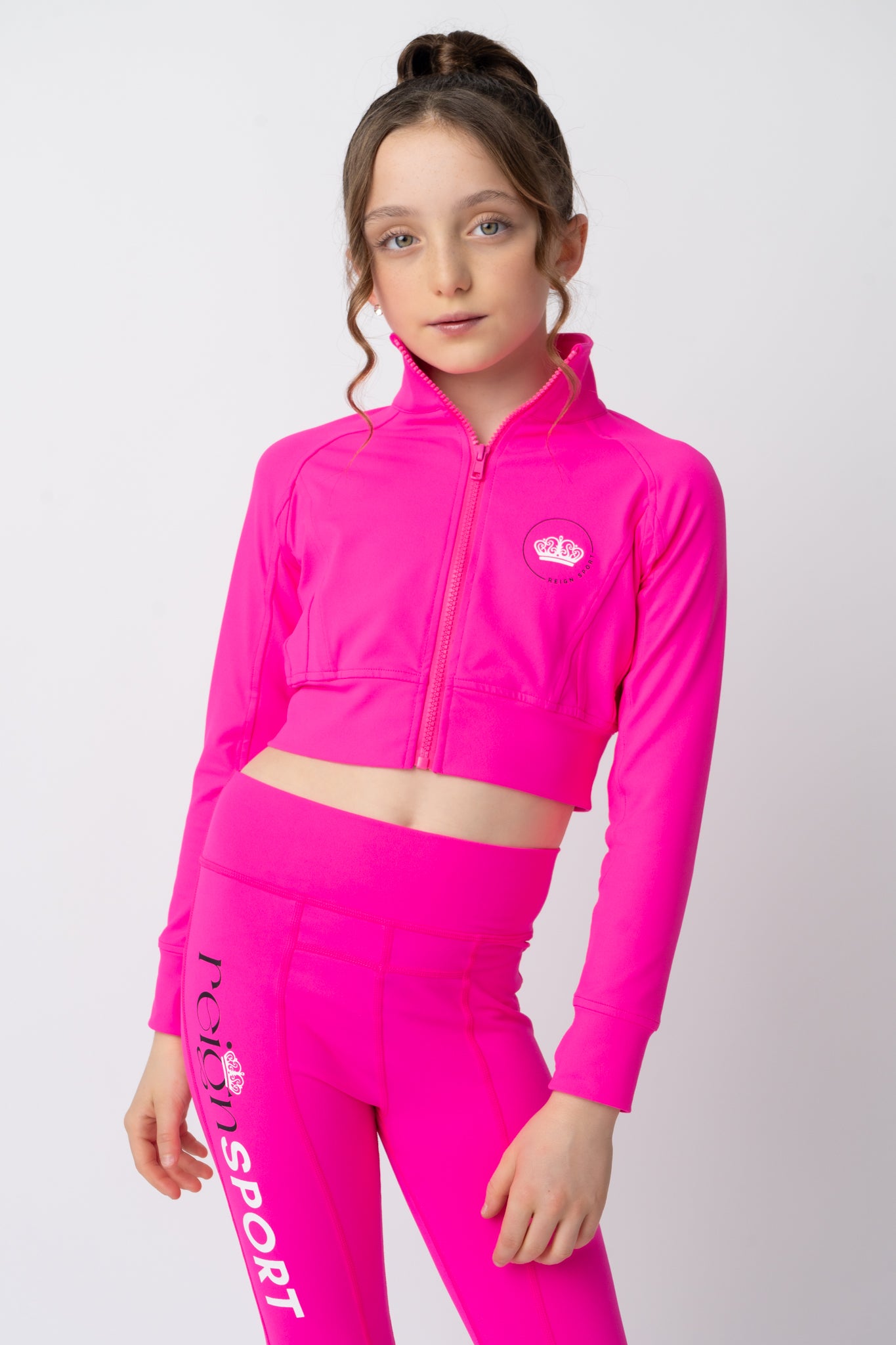 Youth REIGN Essentials Cropped Hot Pink Jacket